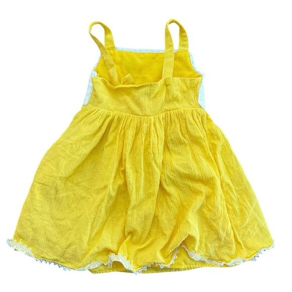 Haute Hippie Kid's Yellow & White Sunflower Crochet Mini Dress Size 6 - Picture 3 of 4